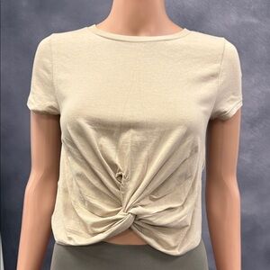 Elegant Beige Knotted Tee